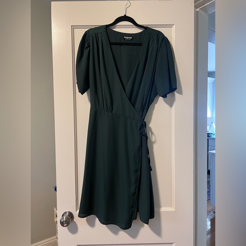 Forest Green Wrap Dress